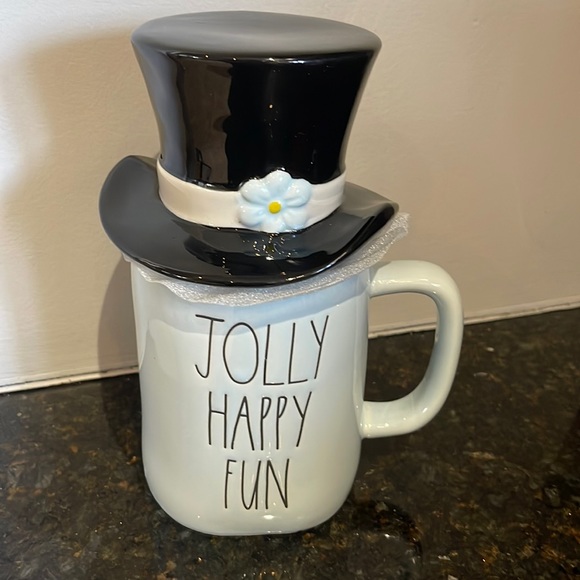 Rae Dunn - JOLLY HAPPY FUN - mug with topper - Picture 1 of 3